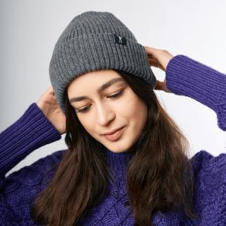 Beanie Merino 1:1  Šedá Merino Čepice žebro 1:1 Barva: Tmavě šedá