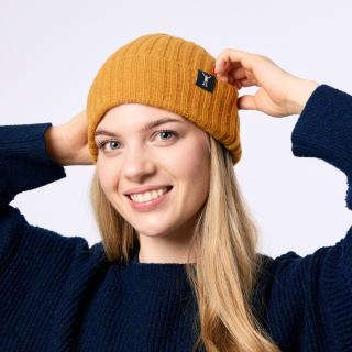 Beanie Merino 2:2  Žlutá Merino Čepice žebro 1:1 Barva: Žlutá