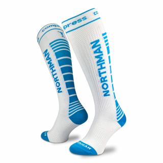 Compress High 21  Bílé Kompresní Ponožky (Podkolenky) Velikost: 36-41