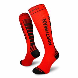 Compress High 21  Červené Kompresní Ponožky (Podkolenky) Velikost: 42-47