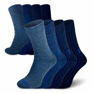 Dino Merino 4-Pack  Modré Společenské Merino Ponožky Dino 4-Pack Velikost: 39-41