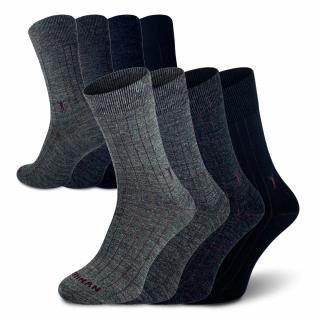 Dino Merino 4-Pack  Tmavě šedé Společenské Merino Ponožky Dino 4-Pack Velikost: 39-41