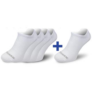 Evy 4+1  Sportovní  Bavlněné Podkotníkové Ponožky (sada) Barva: Bílá, Velikost: 36-38