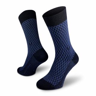 Horten Merino  Společenské Merino Ponožky Barva: Tmavě modrá, Velikost: 42-44