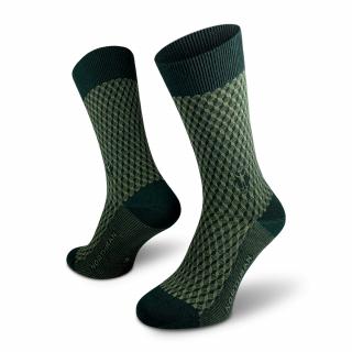 Horten Merino  Společenské Merino Ponožky Barva: Tmavě zelená, Velikost: 36-38