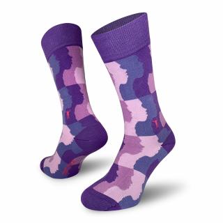Kebule  Veselé Bavlněné Ponožky Barva: Fialová, Velikost: 38-41
