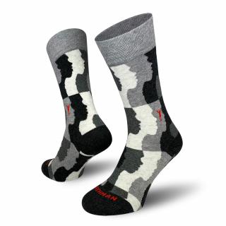 Kebule  Veselé Bavlněné Ponožky Barva: Světle šedá, Velikost: 38-41