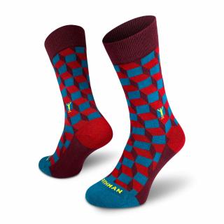 Kubrik  Veselé Bavlněné Ponožky Barva: Červená, Velikost: 38-41