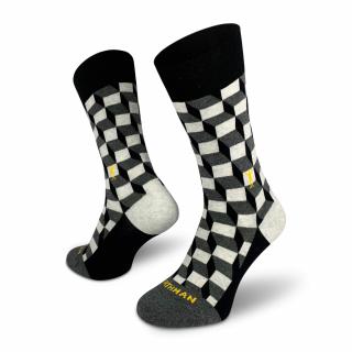 Kubrik  Veselé Bavlněné Ponožky Barva: Tmavě šedá, Velikost: 42-45