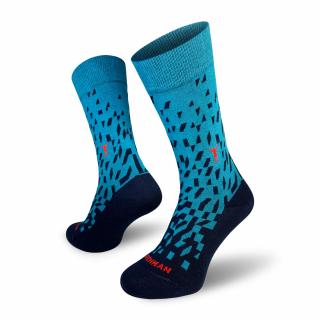 Mozaika  Veselé Bavlněné Ponožky Barva: Modrá, Velikost: 42-45