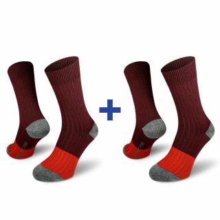 Narvik Merino 2-Pack  Společenské Merino Ponožky (Sada) Barva: Vínová, Velikost: 36-38