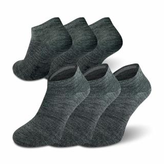 Summer Merino 3-PACK  Kotníkové Merino Ponožky Barva: Tmavě šedá, Velikost: 36-38