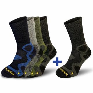 Svarog 4+1  Turistické Merino Ponožky (sada) Barva: Mix barev, Velikost: 42-44