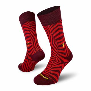 Zebra  Veselé Bavlněné Ponožky Barva: Červená, Velikost: 38-41