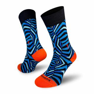 Zebra  Veselé Bavlněné Ponožky Barva: Tyrkysová, Velikost: 38-41