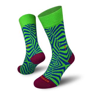 Zebra  Veselé Bavlněné Ponožky Barva: Zelená, Velikost: 38-41