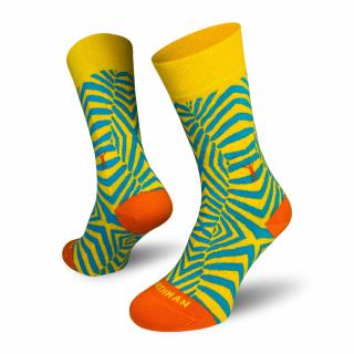 Zebra  Veselé Bavlněné Ponožky Barva: Žlutá, Velikost: 42-45