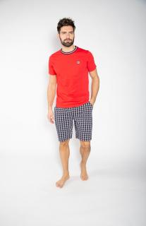 Pánské letní pyžamo FILA FPS1063 Barva: 118- červená, Velikost: M