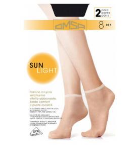 SUN LIGHT ponožky 097OM, 2 páry Barva: 0661 - beige naturel přirozená tělová světlejší, Velikost: UNI