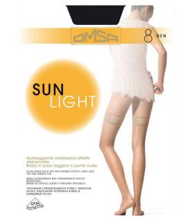 SUN LIGHT samodržící punčochy 186OM Barva: 0661 - beige naturel přirozená tělová světlejší, Velikost: L