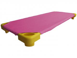Sytě růžové froté prostěradlo na lehátka do školky Rozměr: 60 x 120 cm