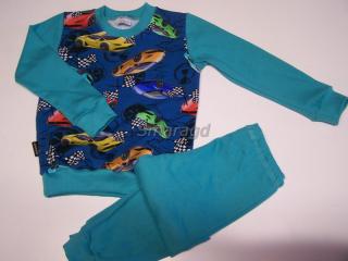 Dětské pyžamko barevná auta na modrém podkladu (Dětské pyžamko barevná auta na modrém podkladu)