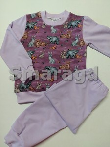 Dětské pyžamko Lesní zvířátka s fialkovoui (Dětské pyžamko Lesní zvířátka s fialkovou)