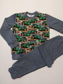 Dětské pyžamko Traktor zelený v obilí v kombinaci se šedou (Dětské pyžamo Traktor zelený v kombinaci se šedou)