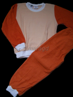 Dětské pyžamo elastické froté - béžová + rezatá (Dětské pyžamo elastické froté - béžová + rezatá)