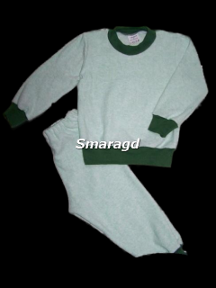 Dětské pyžamo elastické froté - melé zelinkavé (Dětské pyžamo elastické froté - melé zelinkavé)