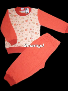 Dětské pyžamo oranž + kytičky (Dětské pyžamo oranž + kytičky)