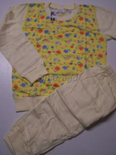 Dětské pyžamo vanilkové s kytičkama (Dětské pyžamo vanilkové s kytičkama)