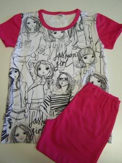 Letní pyžamo Girl růžová (Letní pyžamo Girl růžová)
