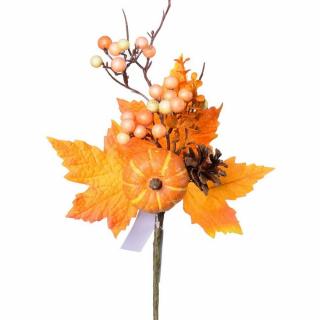Podzimní větvička s dýní - 30 cm