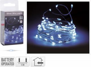 Světelný řetěz 100 cm, 20 LED - studené bílé světlo