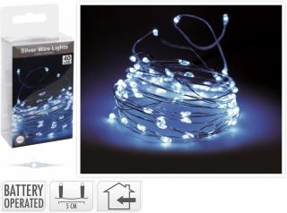 Světelný řetěz 200 cm, 40 LED - studené bílé světlo