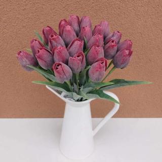 Umělý tulipán - fialovo červený