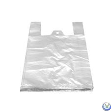 tašky mikrotenové 10kg, bílé,30 + 18 x 55 cm, 100ks