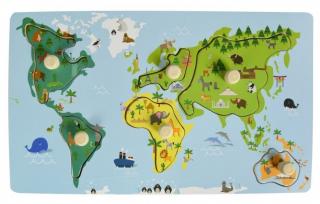 Adam Toys Edukační vkládačka s úchyty - Mapa Světa