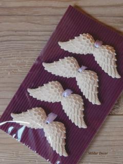 Andělská křídla na kartě - 4 kusy bílé
