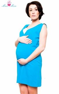 Be MaaMaa Těhotenská, kojící noční košile Iris - modrá