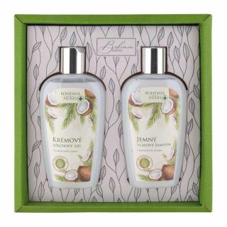 Bohemia Gifts & Cosmetics Herbs Kokos zvláčňující sprchový gel 250 ml + šampon na vlasy 250 ml dárková sada