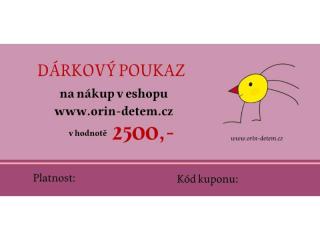 Dárkový poukaz na nákup v hodnotě 2500,-