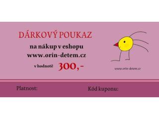 Dárkový poukaz na nákup v hodnotě 300,-