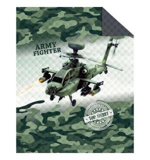 DETEXPOL Přehoz na postel Army vrtulník 170x210 cm