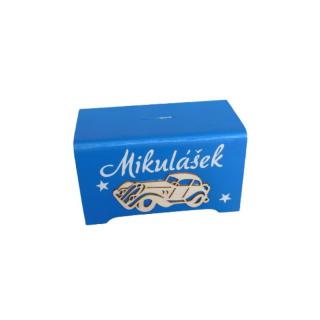 Dětská pokladnička otevírací s autem modrá