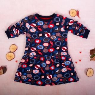 K-Baby Dívčí bavlněné šaty, Ovoce - granátové, vel. 68