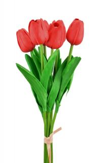 Kytice 7 tulipánů 34,5 cm, červená