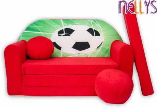 NELLYS Rozkládací dětská pohovka 36R - Fotbal v červené