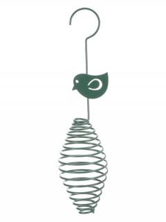 Krmítko na lojové koule - spirála s ptáčkem, ø 7 × 35 cm